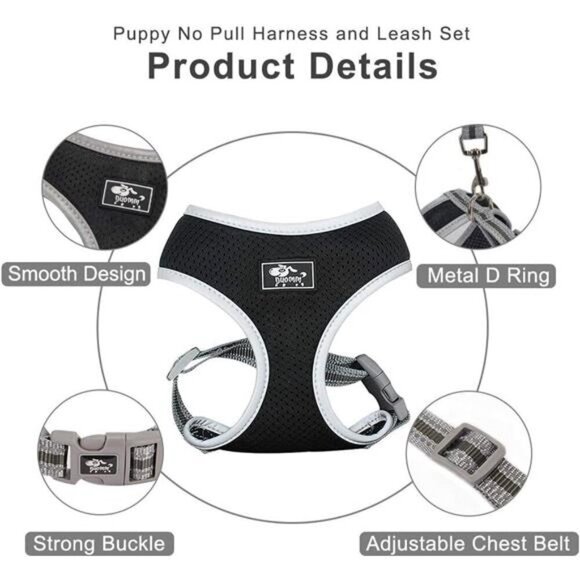 Puppy Harness and Leash Set - Dog Vest Harness for Small Dogs Medium Dogs - Picture 3 of 7